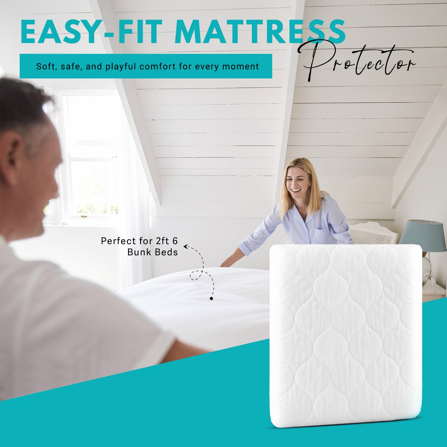 Quilted Mattress Protector With Polycotton Side Skirts