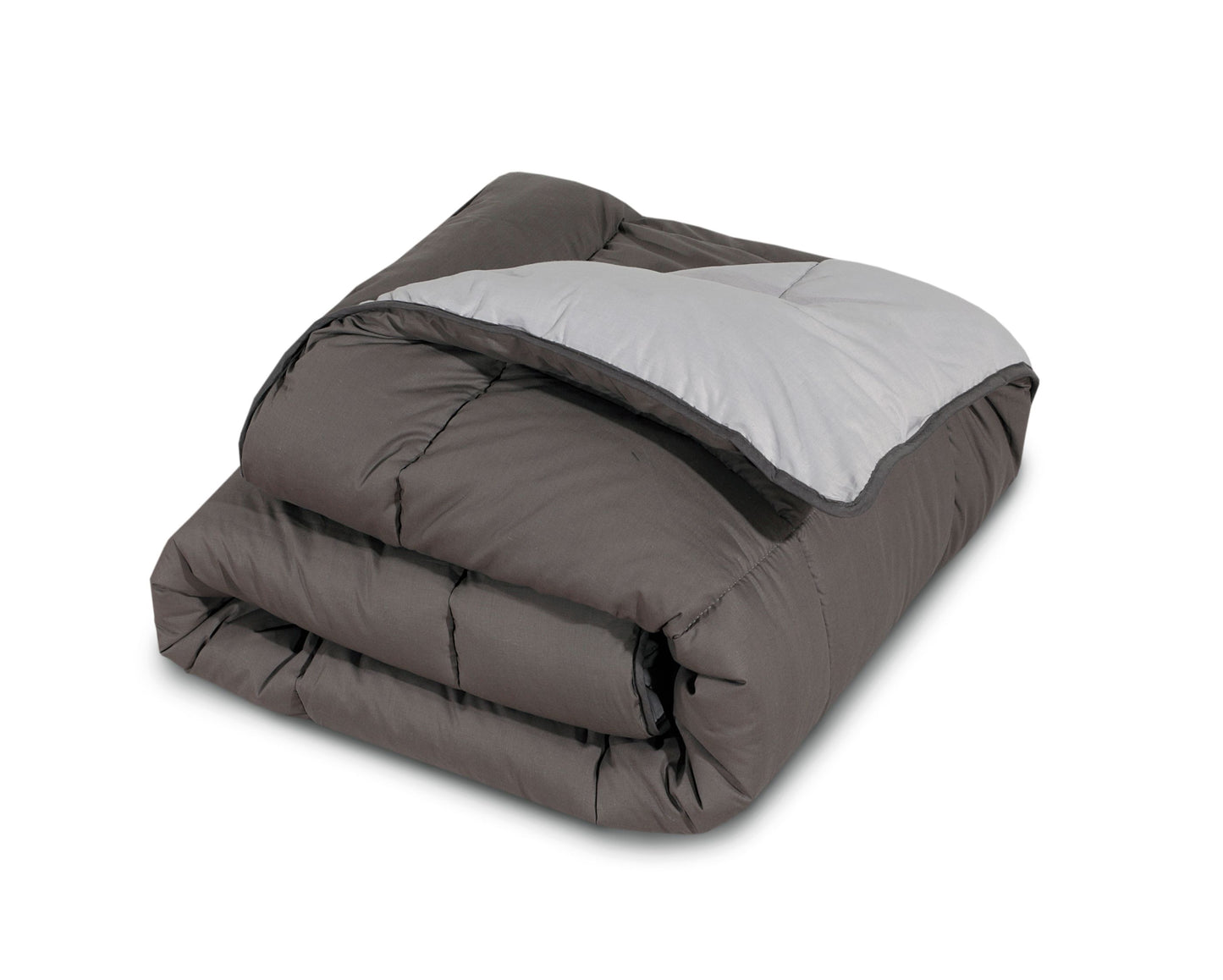 SleepyNights 13.5 tog Box Stitching Reversible Coverless Polycotton Duvet – Grey and Charcoal