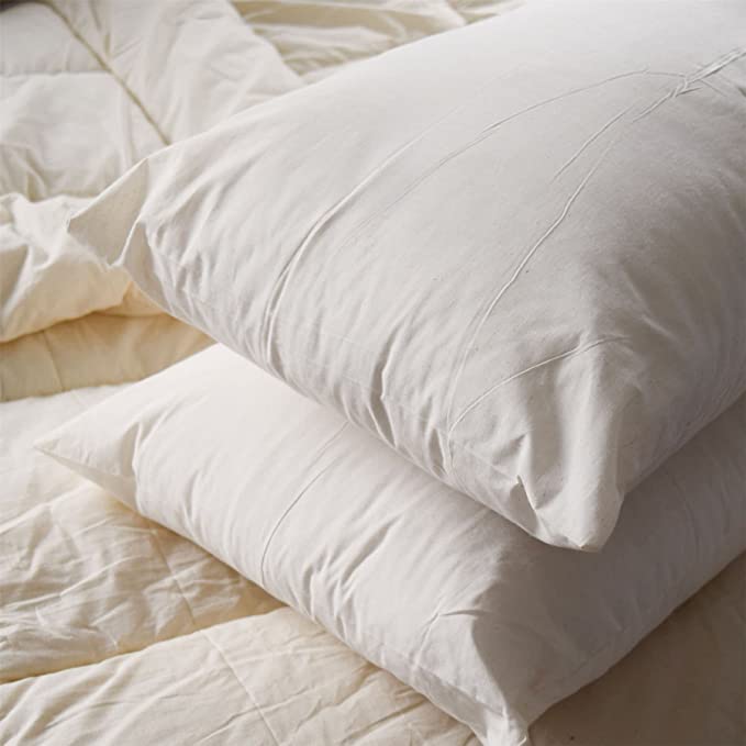 SleepyNights Organic Natural Cotton Cover Ultra Firm Pillow Pair