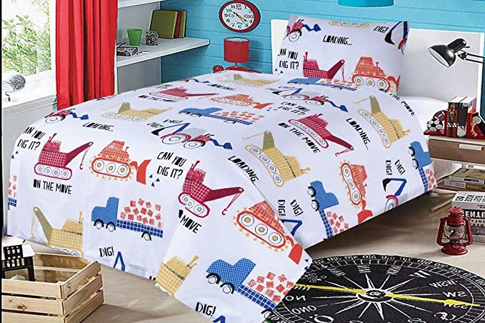 Junior Cot Bed Duvet Cover and Pillow Set- Cotton Rich – On the Move