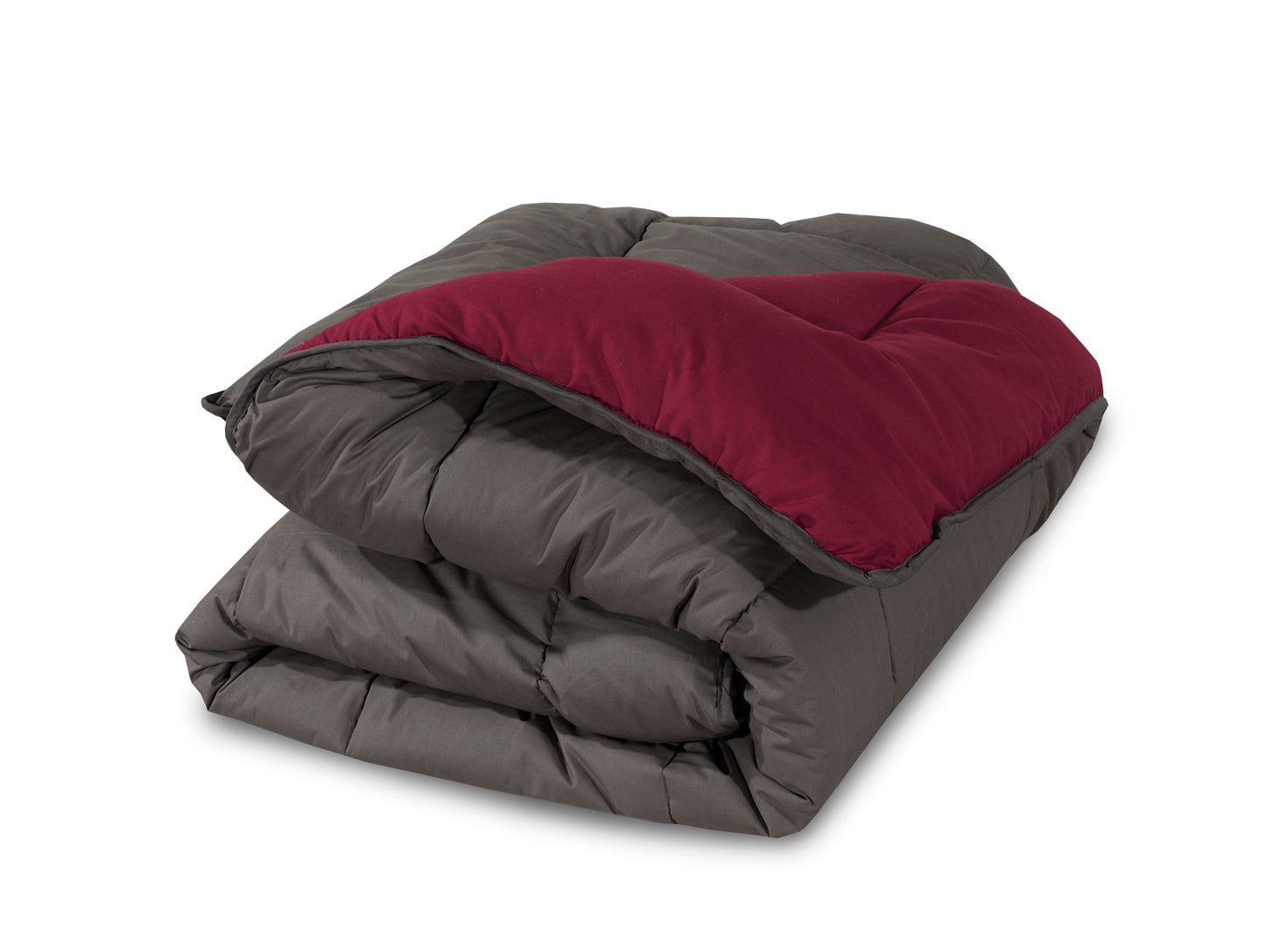 SleepyNights Reversible Waffle Coverless Duvet 7.5 Tog – Grey and Burgundy