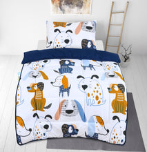 Load image into Gallery viewer, Kids Coverless Printed 7.5 tog Washable Quilt with Pillow Set 120 x 150 cm – Funky Dogs

