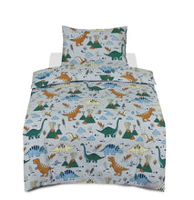 Load image into Gallery viewer, Junior Cot Bed Duvet Cover and Pillow Set- Cotton Rich 120 x 150 cm – Jurassic World
