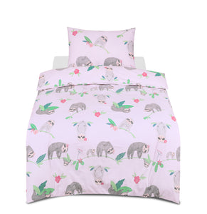 Junior Cot Bed Duvet Cover and Pillow Set- Cotton Rich 120 x 150 cm – Sloths