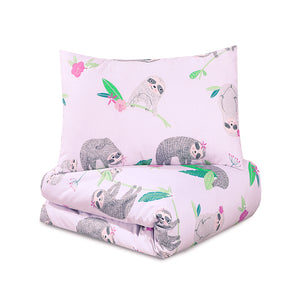 Junior Cot Bed Duvet Cover and Pillow Set- Cotton Rich 120 x 150 cm – Sloths
