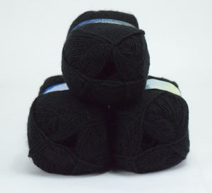Premier Value Baby Double Knit Yarn Wool Acrylic Pack of 3 ( 3 x 100g) - Black