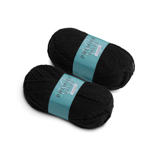Premier Value Chunky - Yarn Knitting Wool Pack of 2 Acrylic (2x100g) - Black