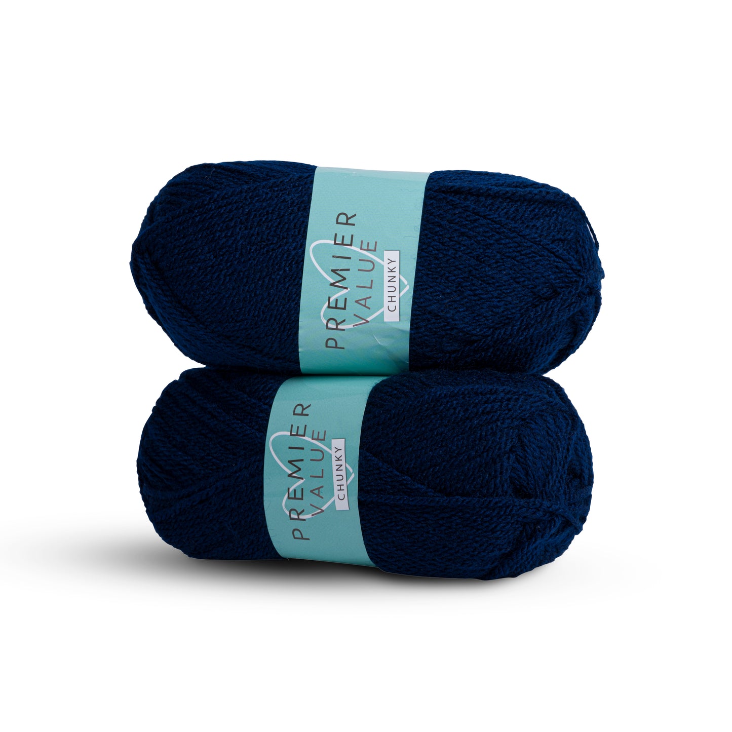 Premier Value Chunky - Yarn Knitting Wool Pack of 2 Acrylic (2x100g) - Navy
