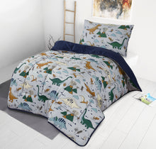 Load image into Gallery viewer, Kids Coverless Printed 7.5 tog Washable Quilt with Pillow Set 120 x 150 cm – Jurassic World
