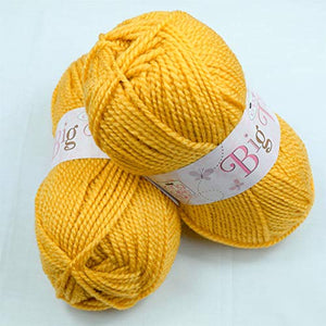 Chunky Knitting Yarn Wool Acrylic Pack of 2 ( 2 x 100g) - Mustard