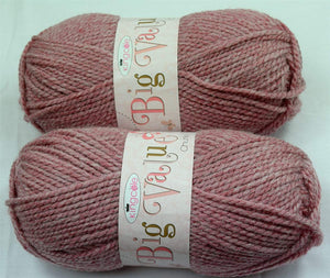 Chunky Knitting Yarn Wool Acrylic Pack of 2 ( 2 x 100g) - Dusty Pink