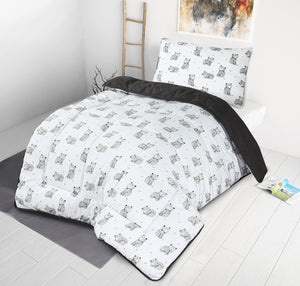 Kids Coverless Printed 7.5 tog Washable Quilt with Pillow Set 120 x 150 cm – Sleepy Bear