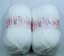 Load image into Gallery viewer, Chunky Knitting Yarn Wool Acrylic Pack of 2 ( 2 x 100g) - White
