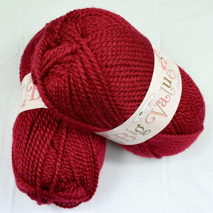 Chunky Knitting Yarn Wool Acrylic Pack of 2 ( 2 x 100g) - Wine