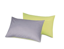 Load image into Gallery viewer, Reversible Poly Cotton Housewife Pillowcases (Pair) - Lemon &amp; Grey
