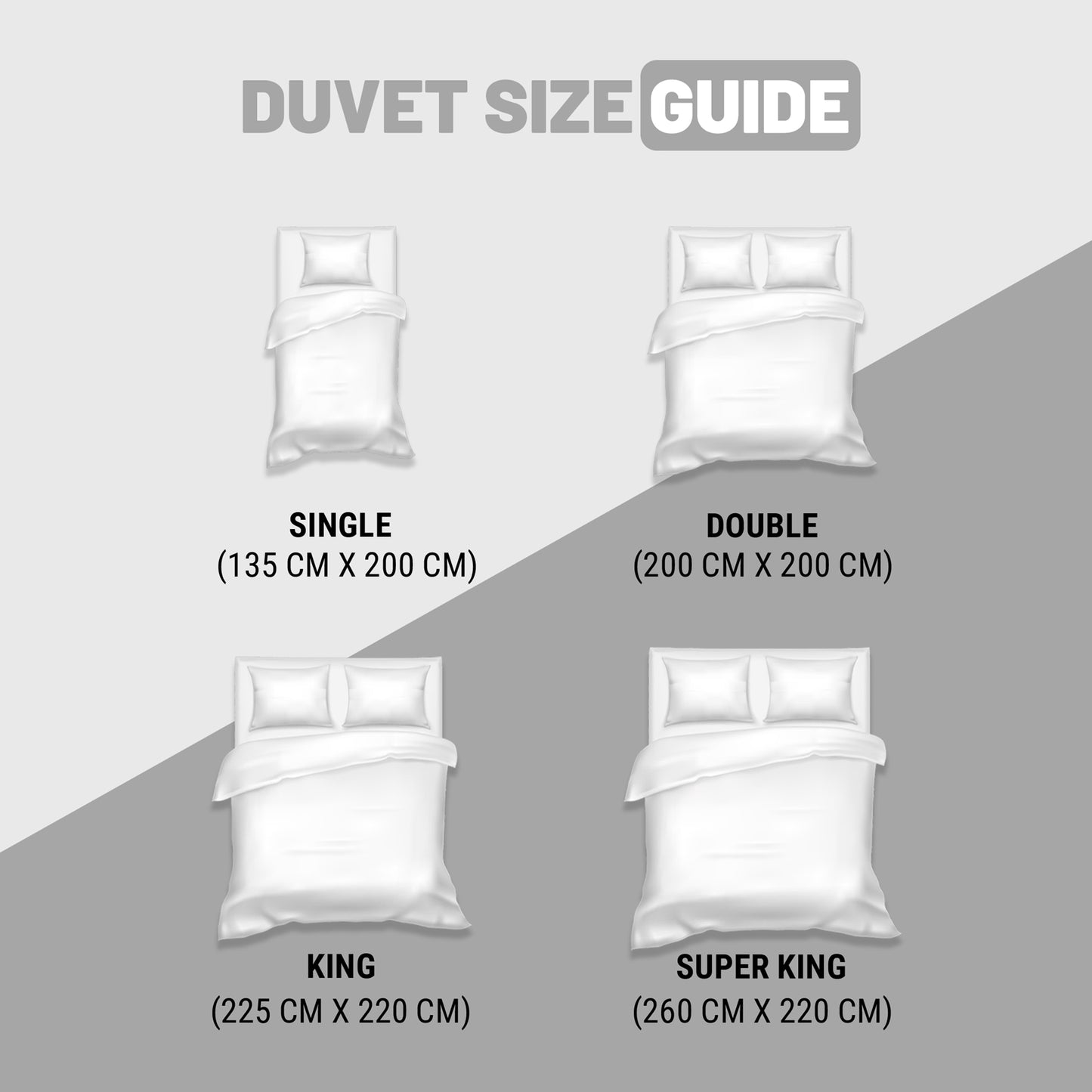 SleepyNights 7.5 Tog Duvet Quilt Summer Season Non Allergenic Hollowfibre – Polypropylene Cover