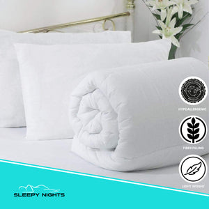 10.5 Tog Poly Cotton Duvet Quilt with 2 Ultra Bounce Pillows