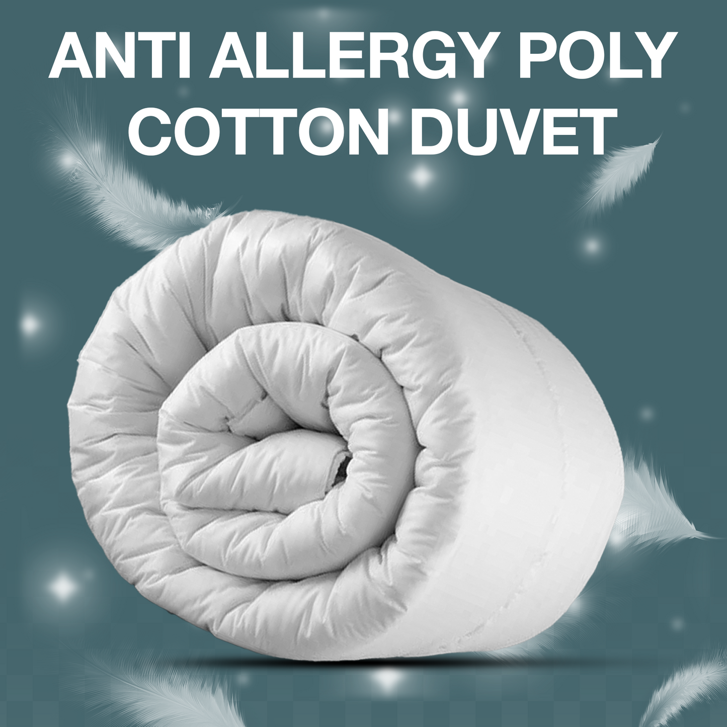 SleepyNights Fresh Anti Allergy Polycotton Hollowfibre Essentials Value Single Double King Superking Size Duvet 18 Tog