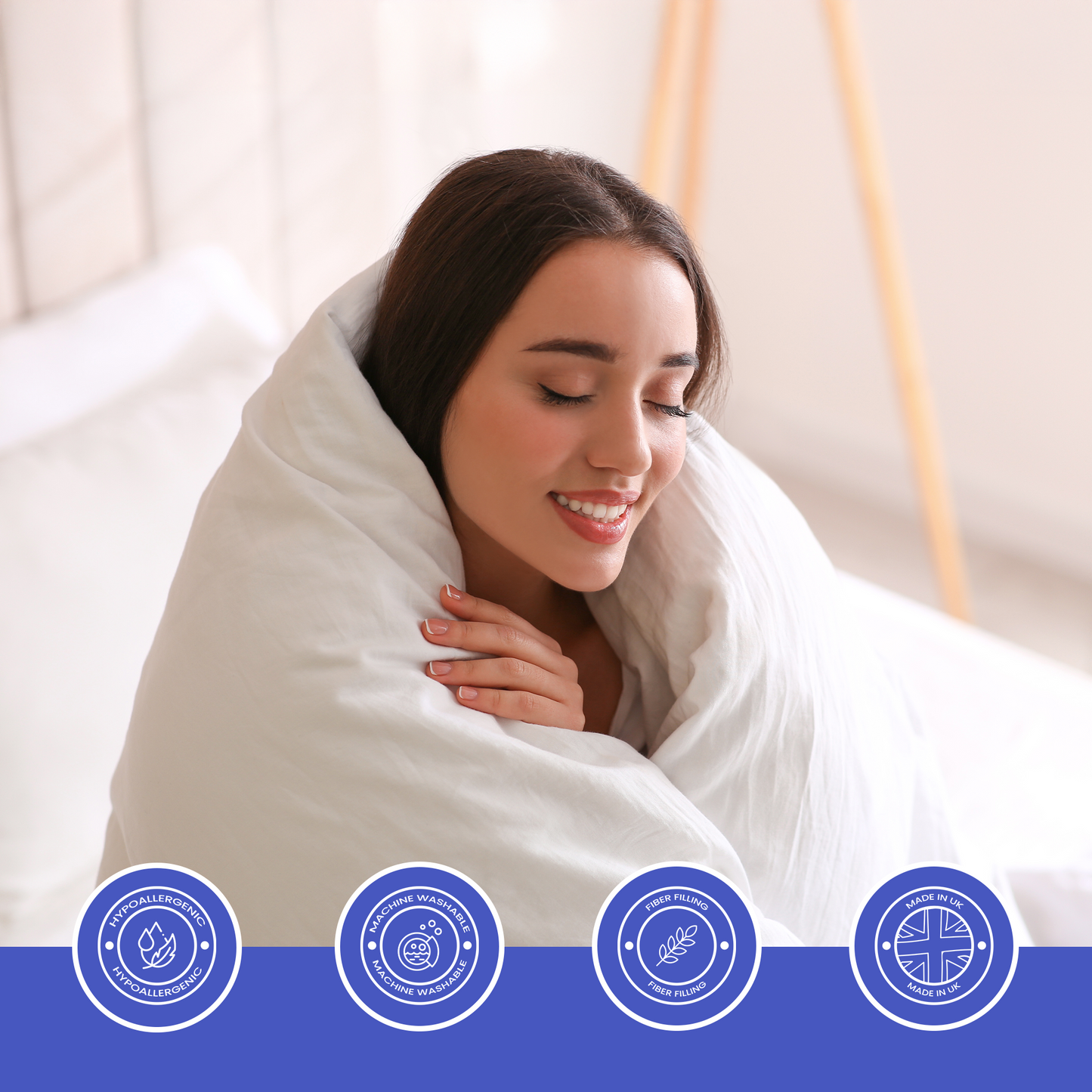 SleepyNights Fresh Anti Allergy Polycotton Hollowfibre Essentials Value Single Double King Superking Size Duvet 16.5 Tog
