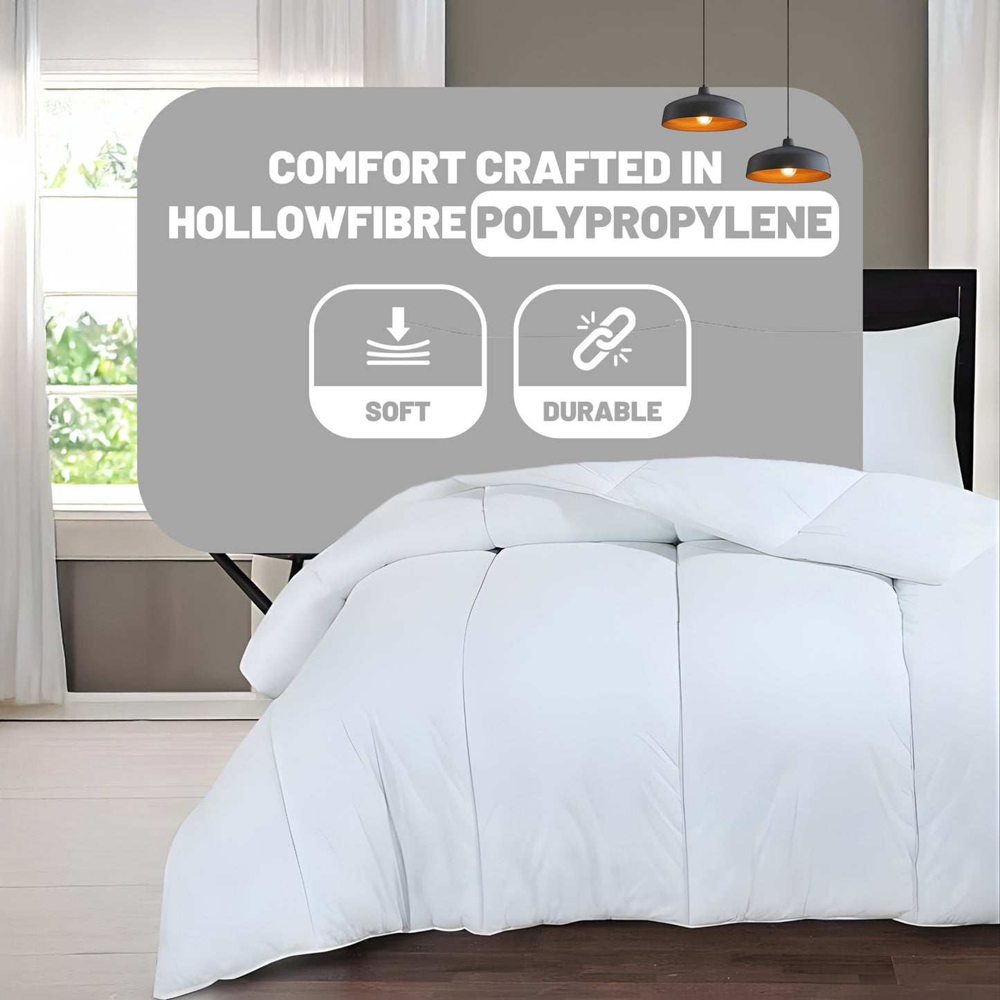 SleepyNights 7.5 Tog Duvet Quilt Summer Season Non Allergenic Hollowfibre – Polypropylene Cover