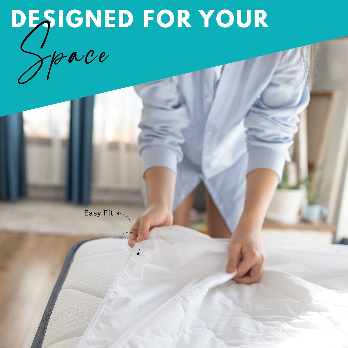 Quilted Mattress Protector With Polycotton Side Skirts