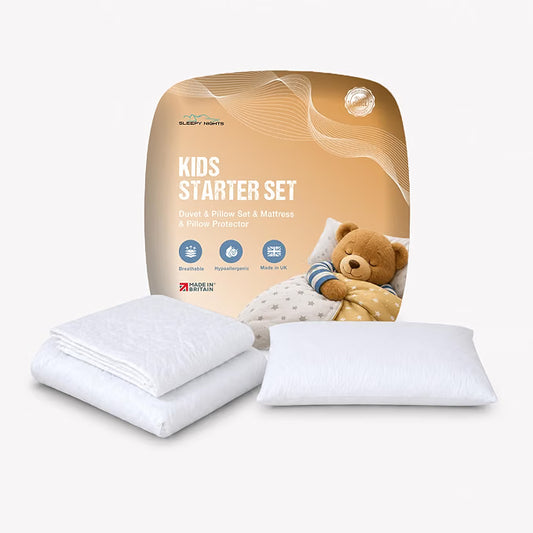 Kids Toddler Bedding Set – Single 10.5 Tog Duvet Bundle and Pillow Set + Mattress Protector + Pillow Protector