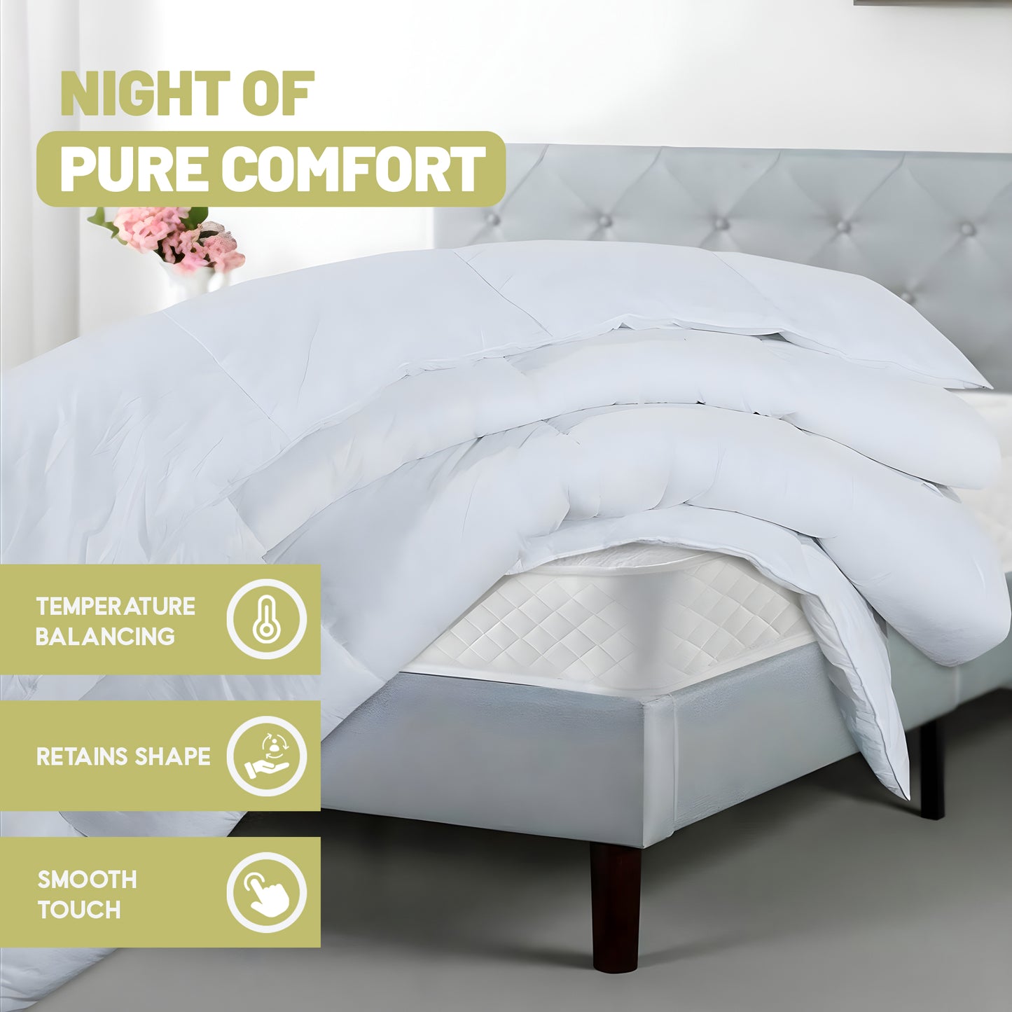 SleepyNights 10.5 Tog Premium Poly Cotton Duvet - All Year Quilt