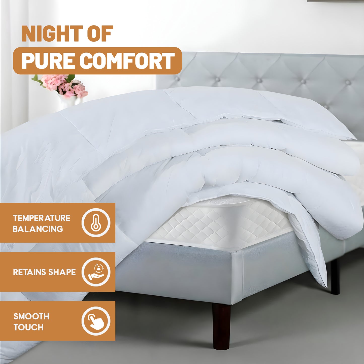 SleepyNights 9.0 Tog Premium Poly Cotton Duvet - All Year Quilt