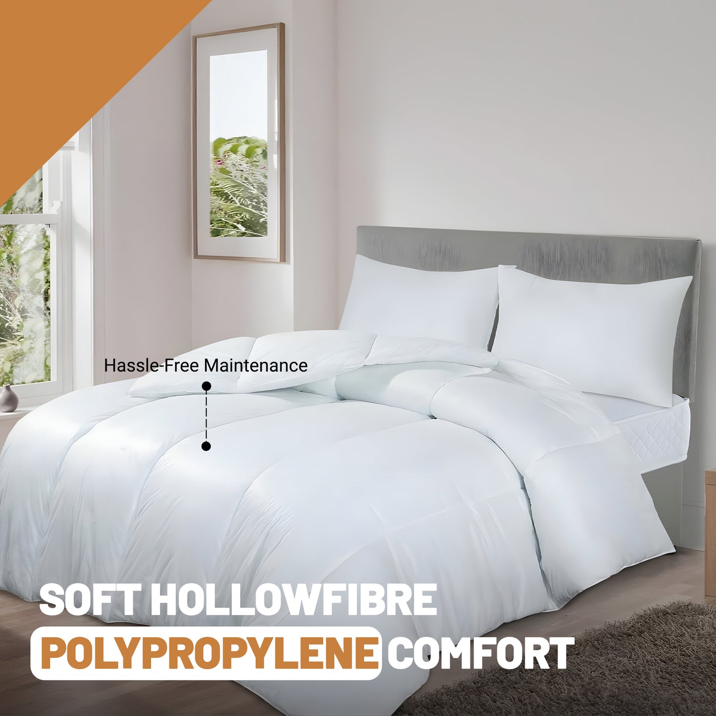 SleepyNights 9.0 Tog Duvet Quilt Summer Season Non Allergenic Hollowfibre – Polypropylene Cover
