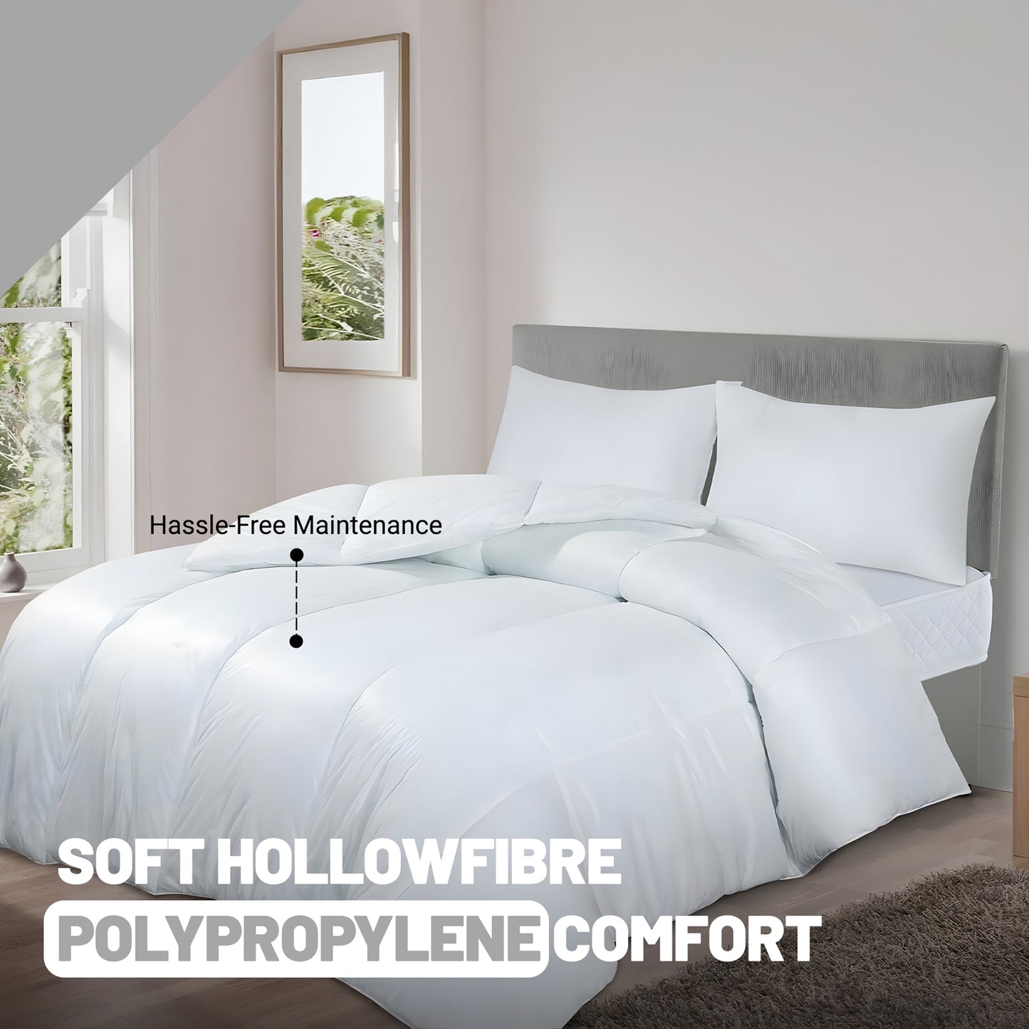 SleepyNights 7.5 Tog Duvet Quilt Summer Season Non Allergenic Hollowfibre – Polypropylene Cover