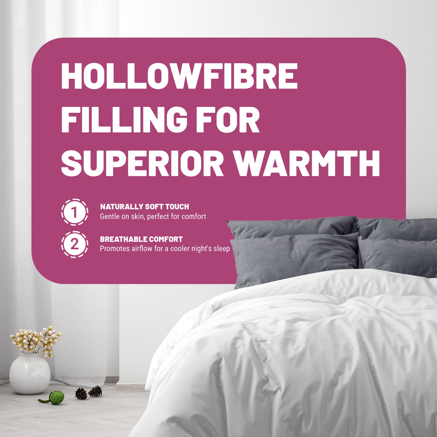SleepyNights Non Allergenic Hollowfibre Polypropylene Quilt- Winter Warm 15 TOG