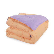 Load image into Gallery viewer, Box Stitching Reversible Coverless Polycotton Duvet – Peach &amp; Lilac
