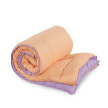 Load image into Gallery viewer, Box Stitching Reversible Coverless Polycotton Duvet – Peach &amp; Lilac
