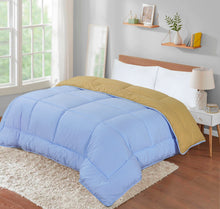 Load image into Gallery viewer, Box Stitching Reversible Coverless Polycotton Duvet – Sand &amp; Sky Blue
