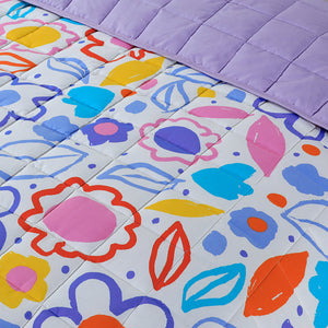 Quilted 4.5 Tog Reversible Coverless Printed Duvet Quilt - Scribbles