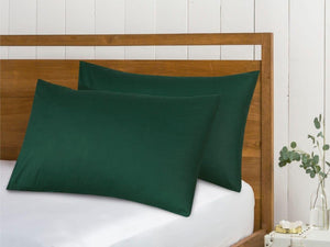 Cotton Pillowcases Pillow Cover Pair - Bottle Green