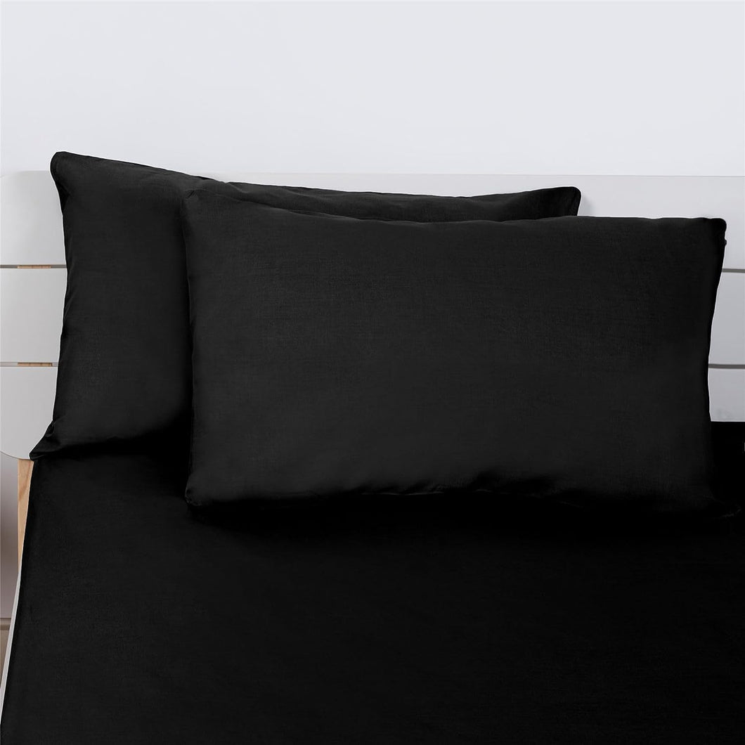 Cotton Pillowcases Pillow Cover Pair - Black