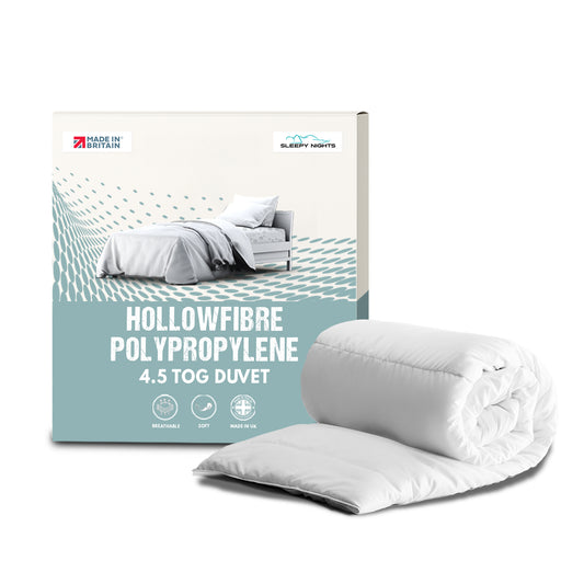 SleepyNights 4.5 Tog Duvet Quilt Summer Season Non Allergenic Hollowfibre – Polypropylene Cover