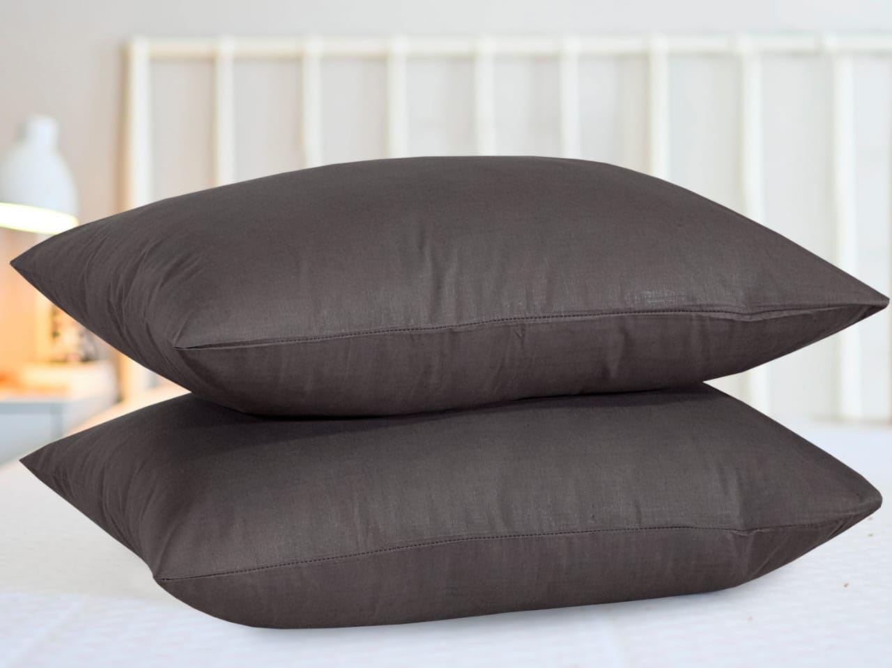 Cotton Pillowcases Pillow Cover Pair - Charcoal