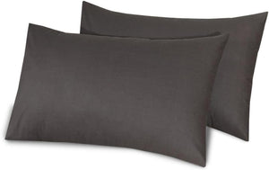 Cotton Pillowcases Pillow Cover Pair - Charcoal