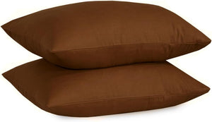 Cotton Pillowcases Pillow Cover Pair - Chocolate