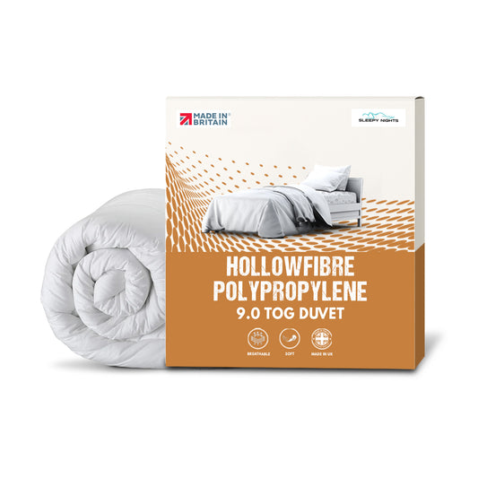 SleepyNights 9.0 Tog Duvet Quilt Summer Season Non Allergenic Hollowfibre – Polypropylene Cover