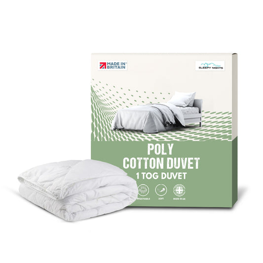 SleepyNights 1 Tog Premium Poly Cotton Duvet - Extra Light Quilt
