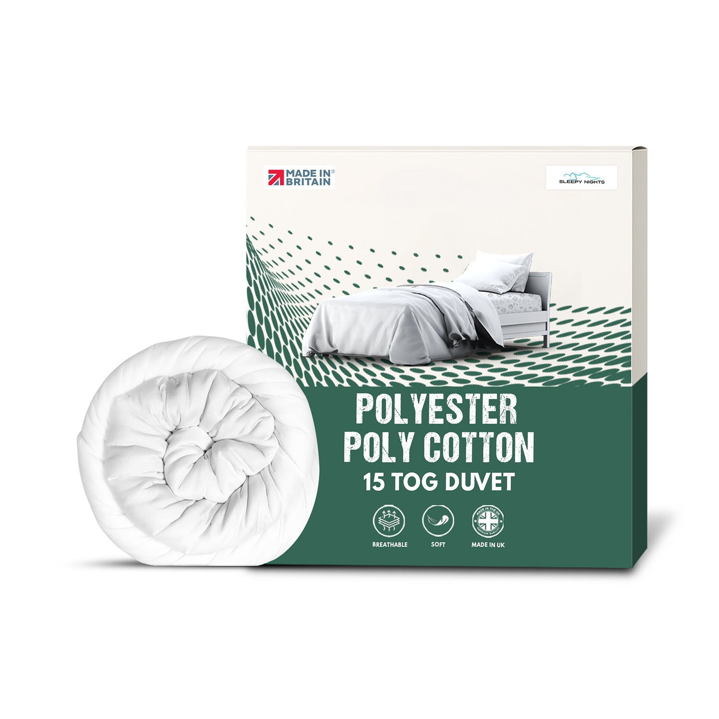 SleepyNights 15 Tog Premium Poly Cotton Duvet - Extra Warm
