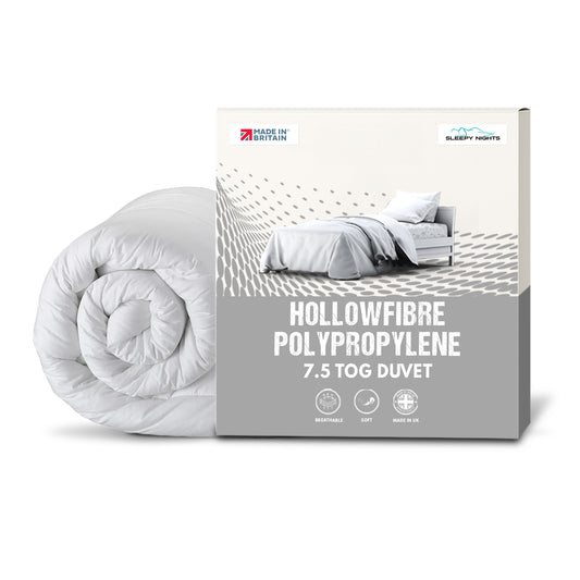 SleepyNights 7.5 Tog Duvet Quilt Summer Season Non Allergenic Hollowfibre – Polypropylene Cover