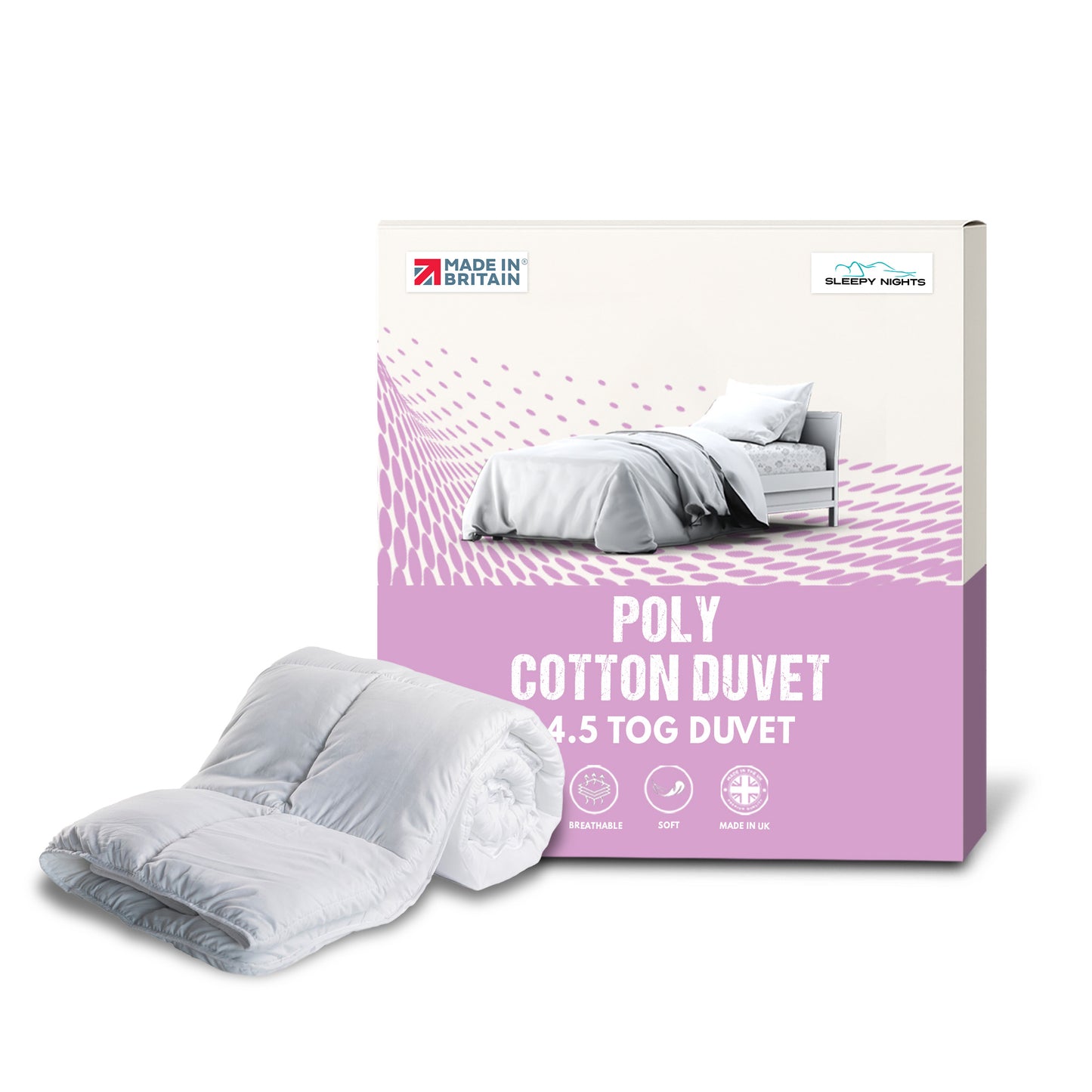 SleepyNights Fresh Anti Allergy Polycotton Hollowfibre Essentials Value Single Double King Superking Size Duvet 4.5 Tog