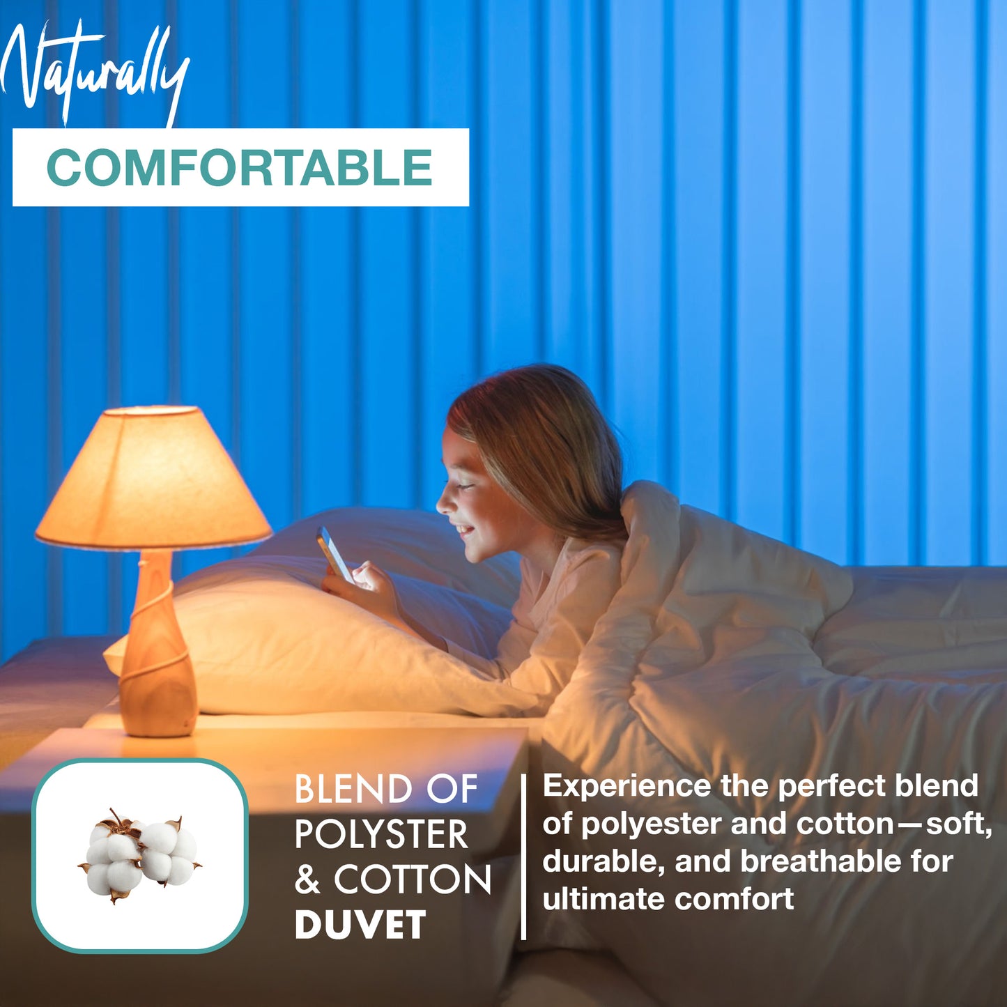 SleepyNights 7.5 Tog Duvet Quilt Hollowfibre Non Allergenic Cool Summer Spring Season Polyester Polycotton