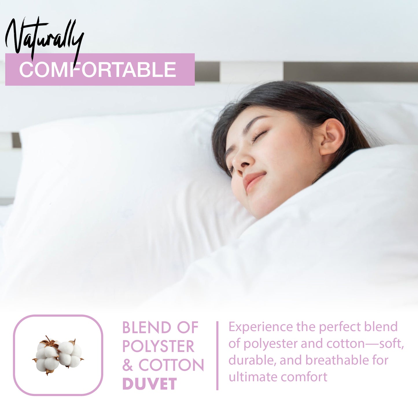 SleepyNights Fresh Anti Allergy Polycotton Hollowfibre Essentials Value Single Double King Superking Size Duvet 4.5 Tog