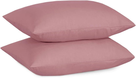 Cotton Pillowcases Pillow Cover Pair - Dusty Pink