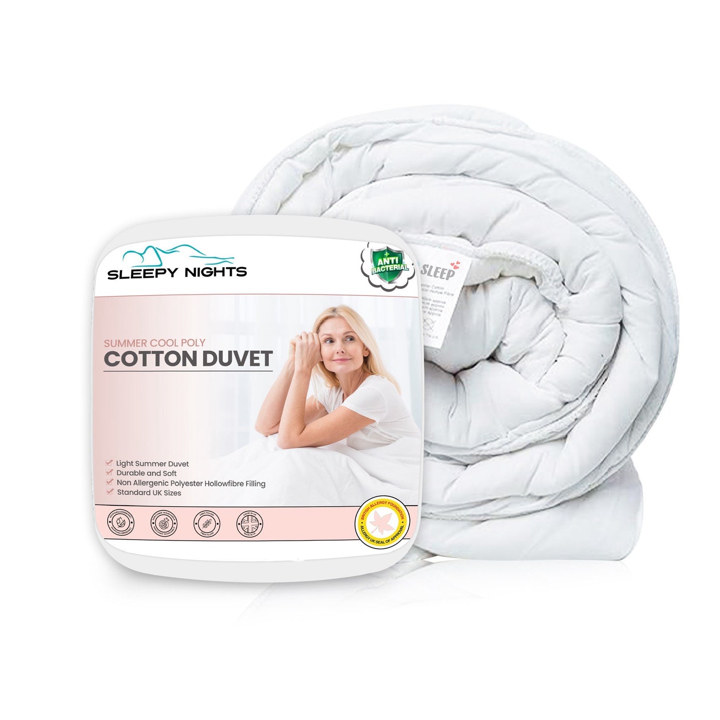 Premium Poly Cotton Anti Allergy Duvet - Summer Cool 2.5 TOG